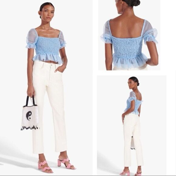 STAUD French Blue Cannon Top NWT - Picture 5 of 13